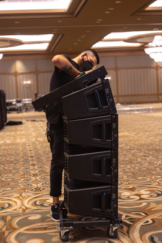 Limitless Lights and Sound provides an HDL-20 Line Array for a private client